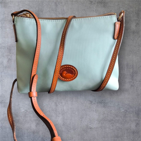 Dooney & Bourke Light Blue and Brown Crossbody Bag - Picture 3 of 10